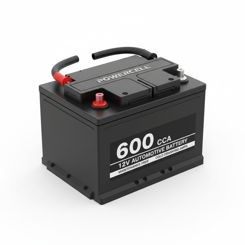 12V Car Battery – Universal Fit, 600 CCA, Maintenance-Free